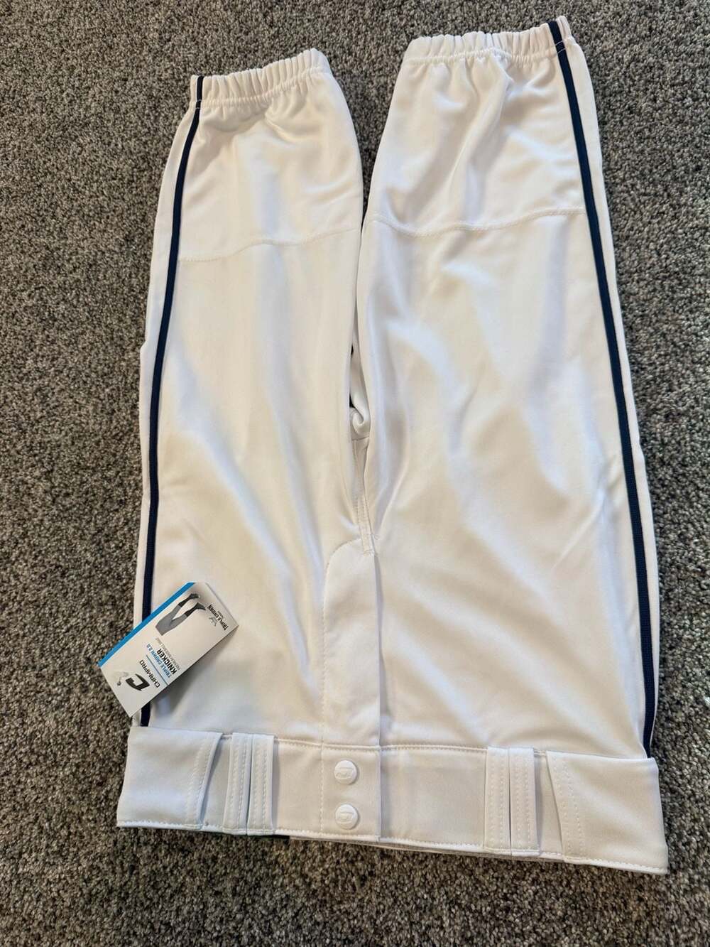 Champro Youth Triple Crown 2.0 Knicker Baseball Pants White Navy Size L New